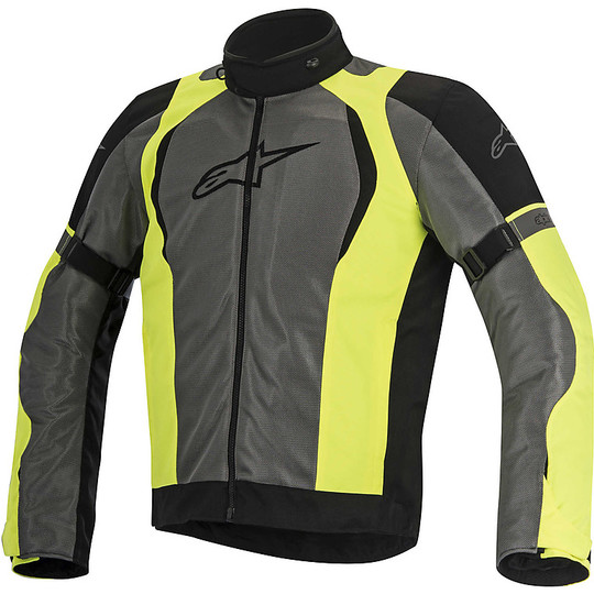 Motorcycle Jacket Alpinestars Fabric Amok Air Drystar Black Fluorescent Yellow