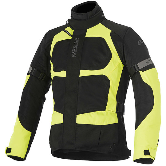 Motorcycle Jacket Alpinestars Fabric Santafe Air Drystar Black Fluorescent Yellow