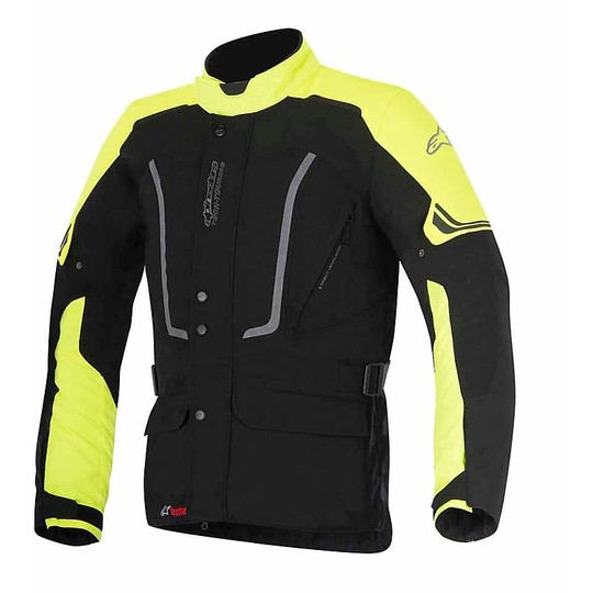 Motorcycle Jacket Alpinestars Fabric Vence Drystar Black Fluorescent Yellow
