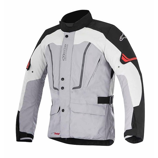Motorcycle Jacket Alpinestars Fabric Vence Drystar Black Grey