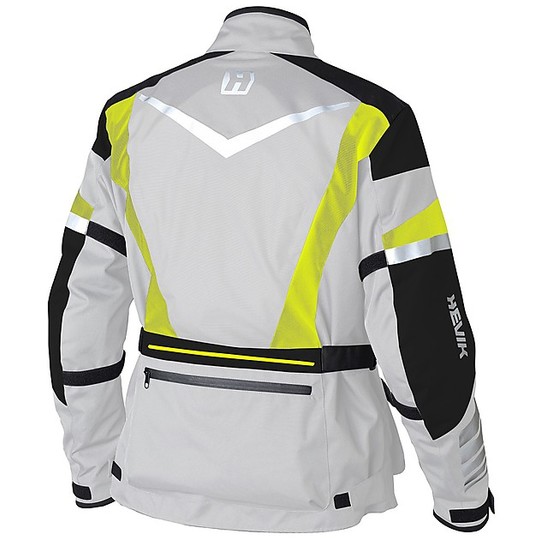Motorcycle Jacket Fabric 3-Layer Model Hevik Namib W-ST Grey Fluo