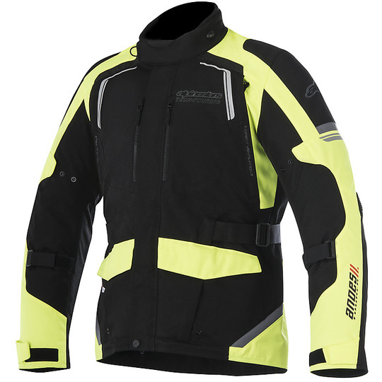 Motorcycle Jacket Fabric 4 Seasons Alpinestars ANDES v2 Drystar Black Fluorescent Yellow