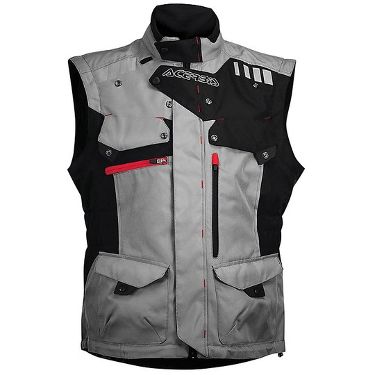Motorcycle Jacket Fabric Acerbis Adventure Touring Detachable sleeves Grey