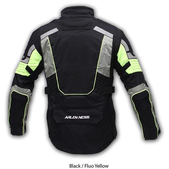 Motorcycle Jacket Fabric Berik 2.0 Model 10477 Triple Layer Black Yellow Fluo 4 Seasons Announcements 2015
