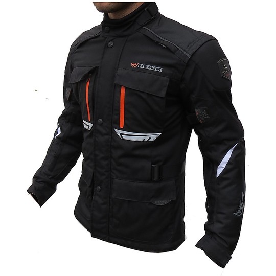 Motorcycle Jacket Fabric Berik 2.0 Model Black Orange 4 Seasons novelty 2015