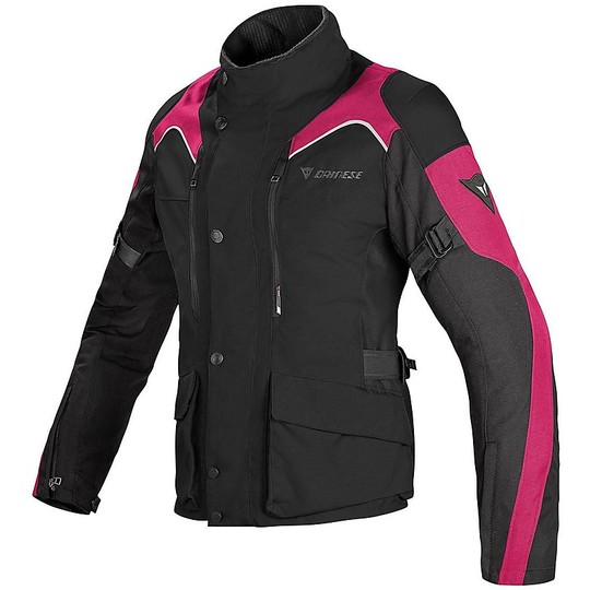 Motorcycle Jacket Fabric G.Tempest Lady Dainese D-Dry Black / Fuchsia