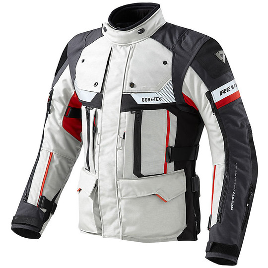 Motorcycle Jacket Fabric Gore-Tex Pro Rev'it DEFENDER GTX Grey Red