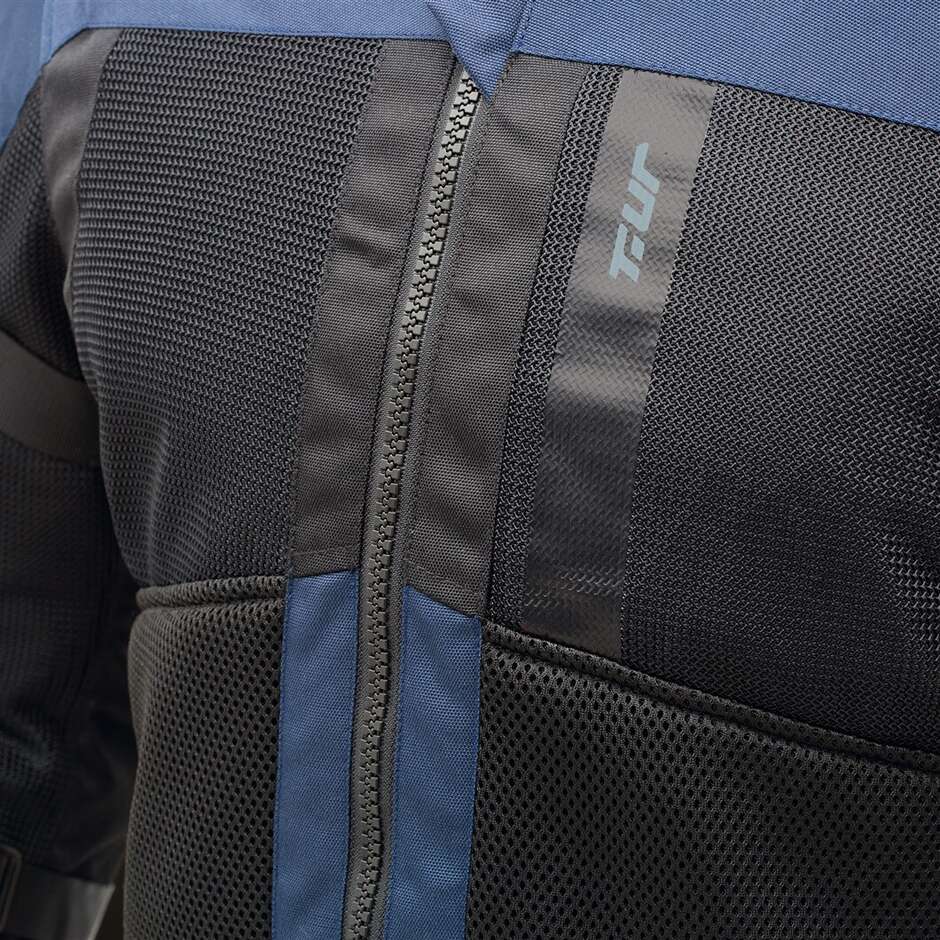 Motorcycle Jacket Fabric T-ur TRANSFER Black Blue