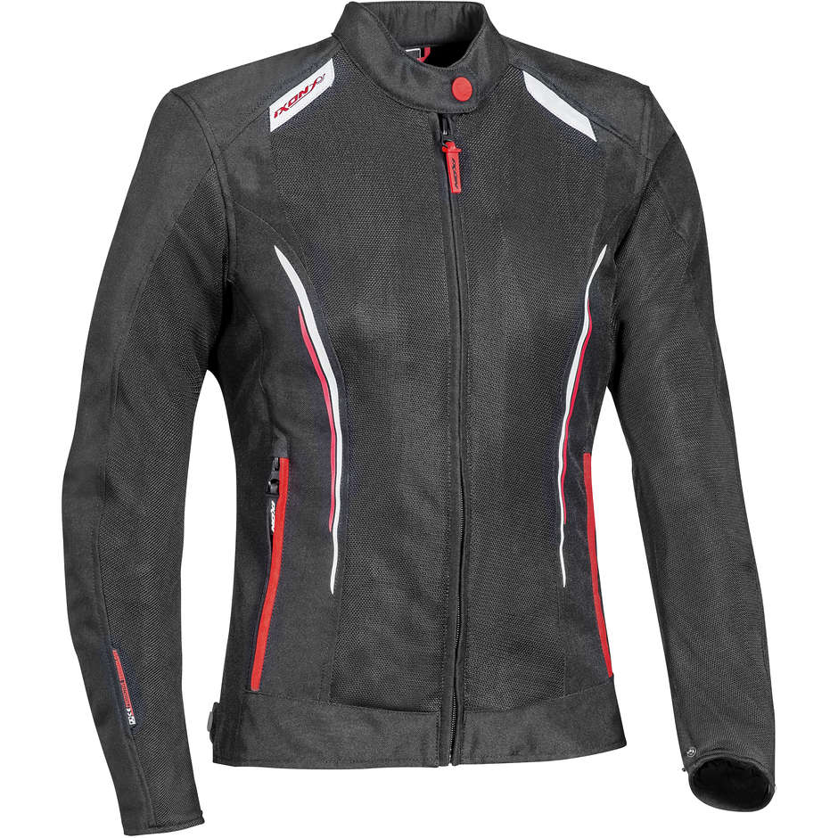 Motorcycle Jacket for Women Perforated Ixon COOL AIR LADY Black Red