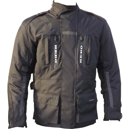 Motorcycle Jacket Hero Fabric Technician 4 Seasons HR 10002 Black Removable