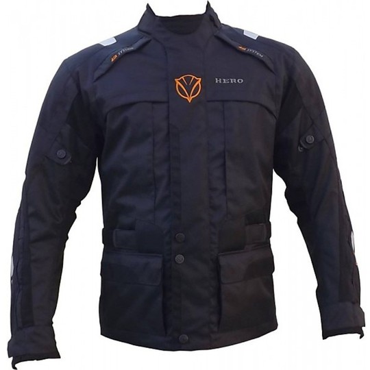 Motorcycle Jacket Hero Fabric Technician 4 Seasons HR 898 Black Removable