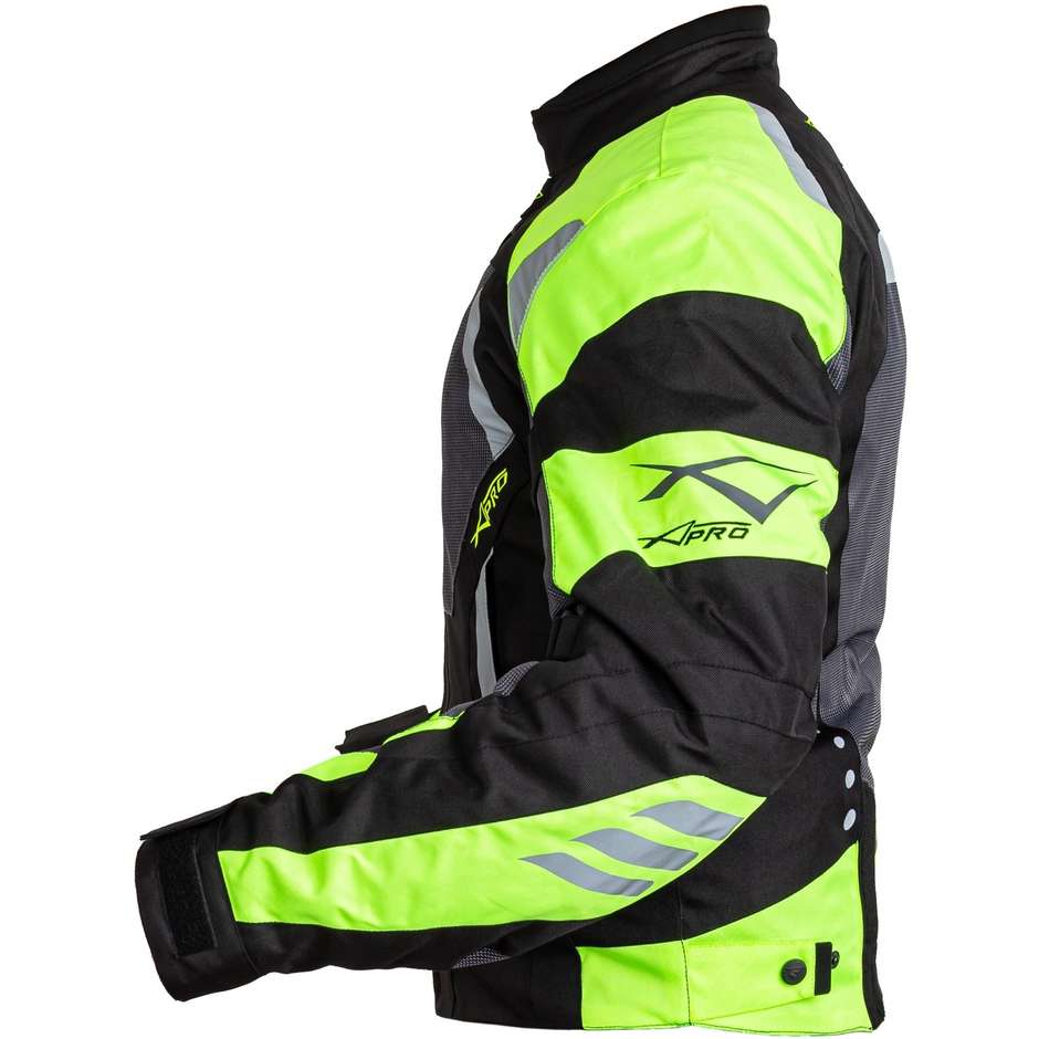 Motorcycle Jacket in A-Pro Summer Perforated Scirocco Fabric with Removable Black Yellow Menbrana