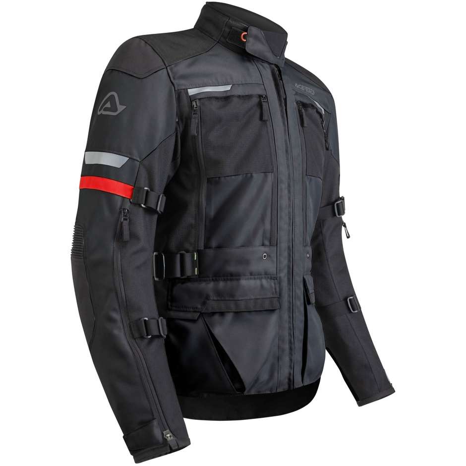 Motorcycle Jacket in Acerbis X-Tour Black Fabric Touring
