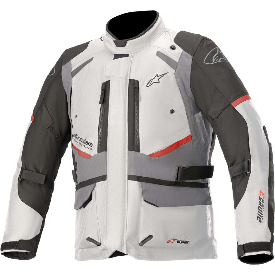 Motorcycle Jacket In Alpinestars ANDES v3 Drystar Ice Dark Gray Fabric