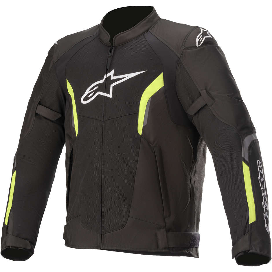 Motorcycle Jacket In Alpinestars AST V2 AIR Black Yellow Fluo fabric