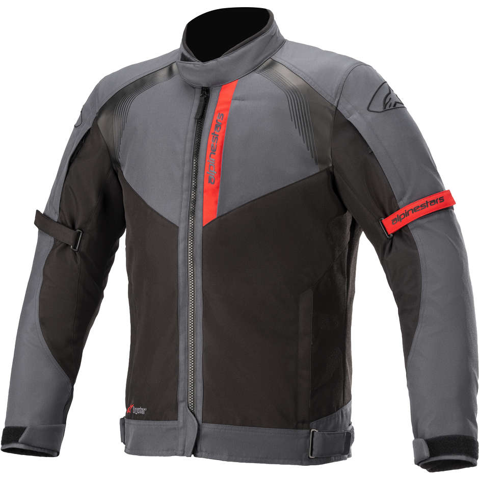 Motorcycle Jacket In Alpinestars HEADLANDS Drystar Black Asphalt Fabric