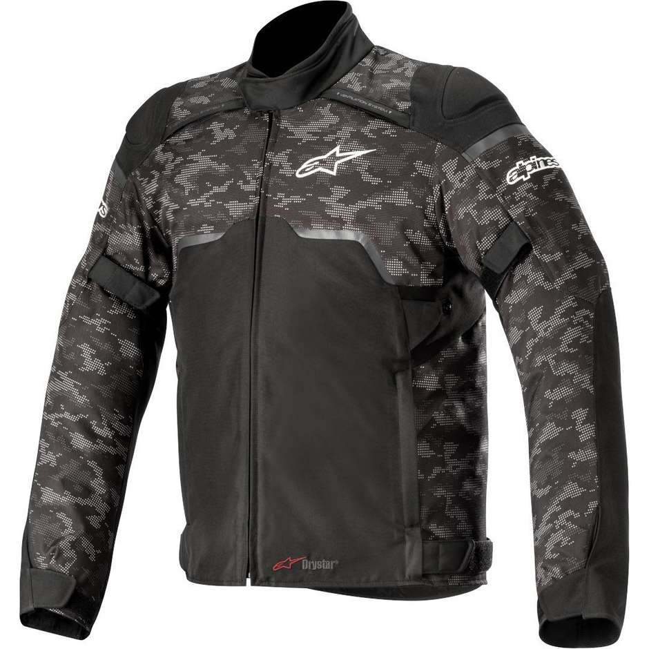 Motorcycle Jacket in Alpinestars HYPER DRYSTAR Black Camo Red Fabric