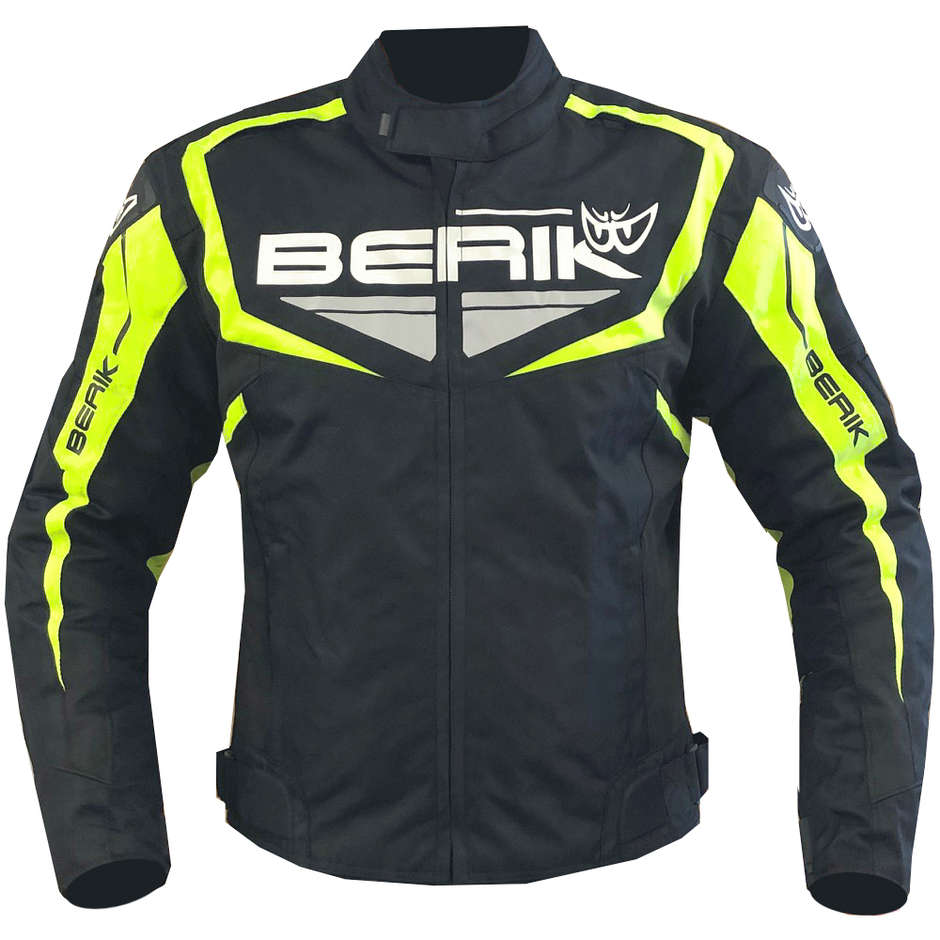 Motorcycle Jacket in Berik 2.0 Technical Fabric NJ-203302 WP Black Yellow