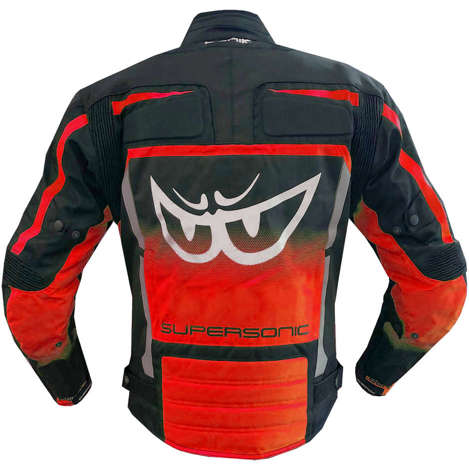 Motorcycle Jacket in Berik 2.0 Technical Fabric NJ-203302 WP Supersonik Red Black