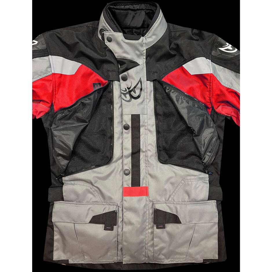 Motorcycle Jacket in Berik 2.0 Technical Fabric NJ-203328 Adventure Touring Black White Military Green