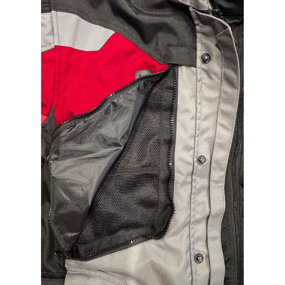 Motorcycle Jacket in Berik 2.0 Technical Fabric NJ-203328 Adventure Touring Black White Red