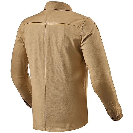 Motorcycle Jacket In Canvas Fabric Rev'it OVERSHIRT WORKER Sand