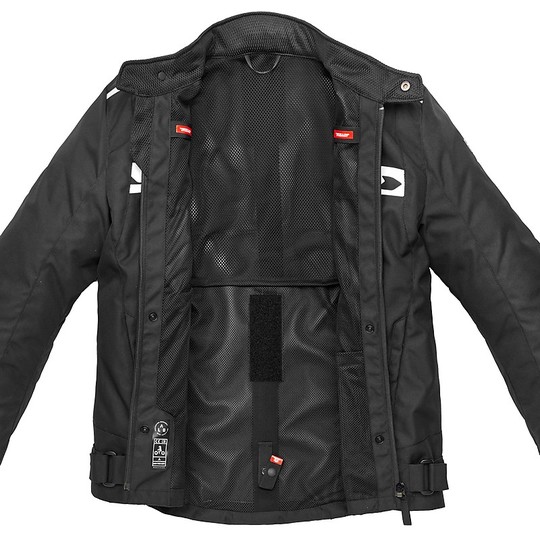 Motorcycle Jacket In CE Spidi SOLAR TEX Black Fabric