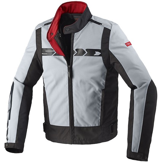 Motorcycle Jacket In CE Spidi SOLAR TEX Fabric Gray Black