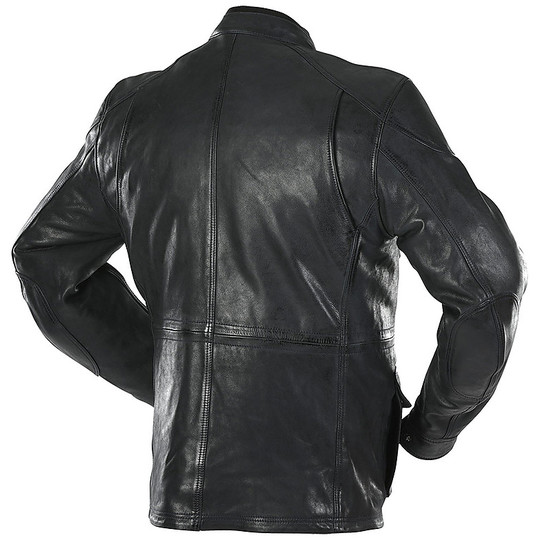 Motorcycle Jacket in Certified Leather Overlap MAVERICK Midnight