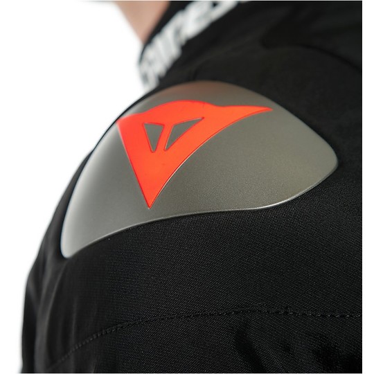 Motorcycle Jacket in Dainese D-DRY Fabric INDOMITA D-DRY XR Black Red Fluo