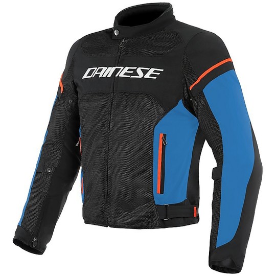 Motorcycle Jacket In Dainese Fabric Air Frame D1 Tex Black Blue Red Fluo