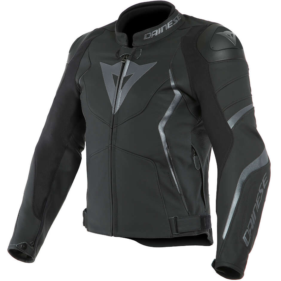 Motorcycle Jacket In Dainese Leather AVRO 4 Anthracite Black