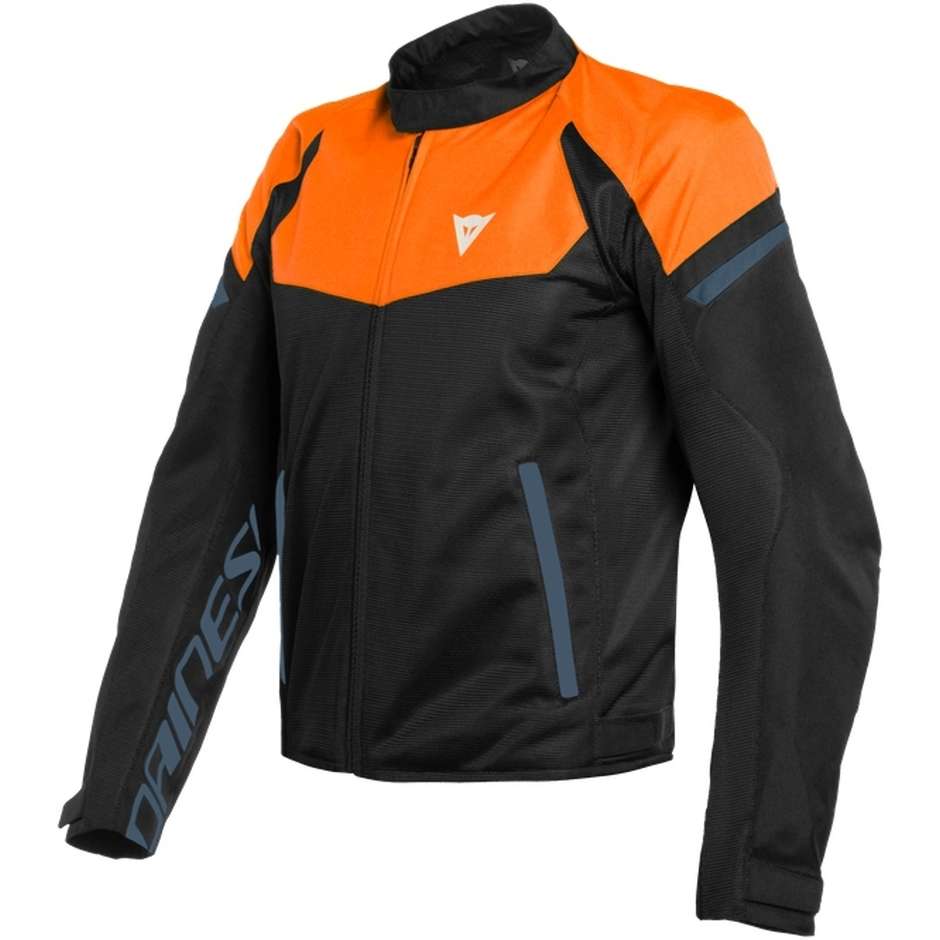 Motorcycle Jacket In Dainese Perforated Fabric BORA AIR TEX Black Iris Orange