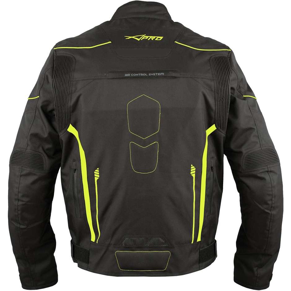 Motorcycle Jacket In Fabric A-Pro Sport BOOSTER Black Yellow