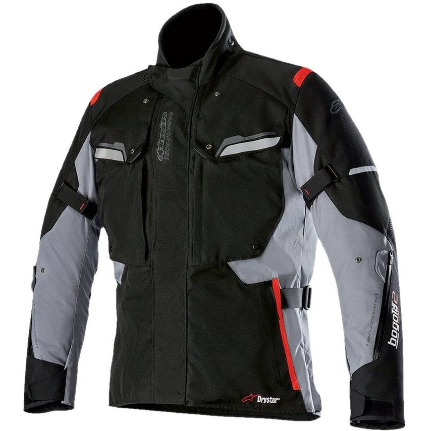 Motorcycle Jacket In Fabric Alpinestars Bogotà v2 Drystar Black Gray