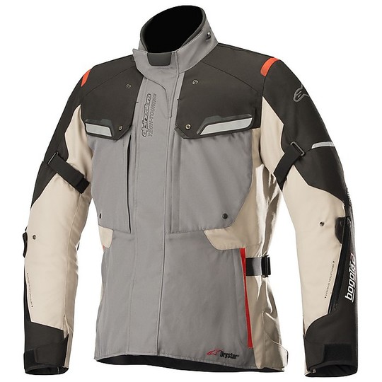 Motorcycle Jacket In Fabric Alpinestars Bogotà v2 Drystar Black Light Gray