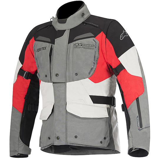 Motorcycle Jacket in fabric Alpinestars Durban Gore-Tex Black Grey Red