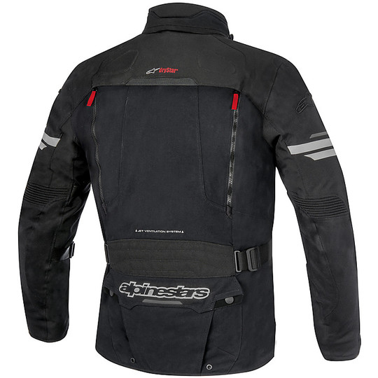 Motorcycle Jacket in fabric Alpinestars Valparaiso 2 Drystar Jacket Light Grey Black Red