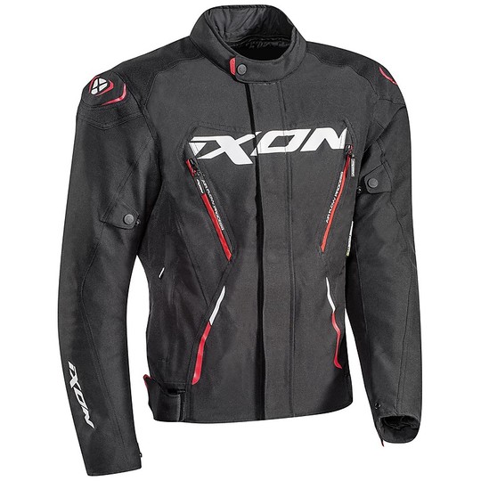 Motorcycle Jacket In Fabric Ixon Mistral Model Black Red