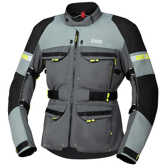 Motorcycle Jacket in Fabric with Gore-Tex Adventure Membrane 2-1 Ixs TOUR ADVENTURE GTX Black Gray