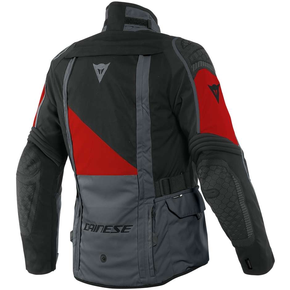 Motorcycle Jacket In Gore-Tex Dainese D-EXPLORER2 GTX Ebony Black Red