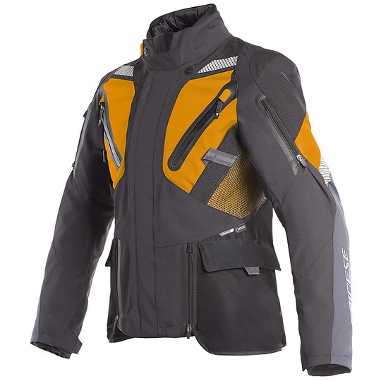 Motorcycle Jacket In GORE-TEX Fabric Dainese GRAN TURISMO GORE-TEX Black Orange