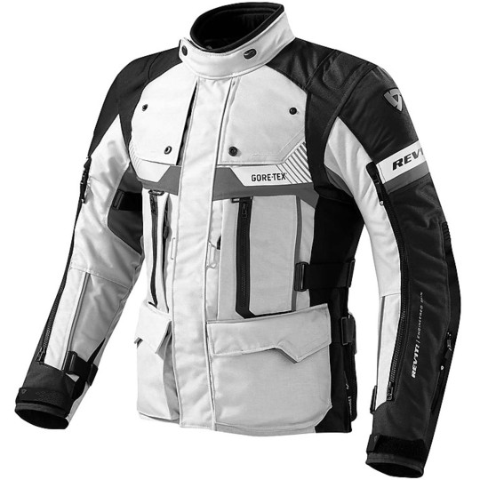 Motorcycle Jacket In Gore-Tex Fabric Rev'it DEFENDER Pro GTX Gray Black ...