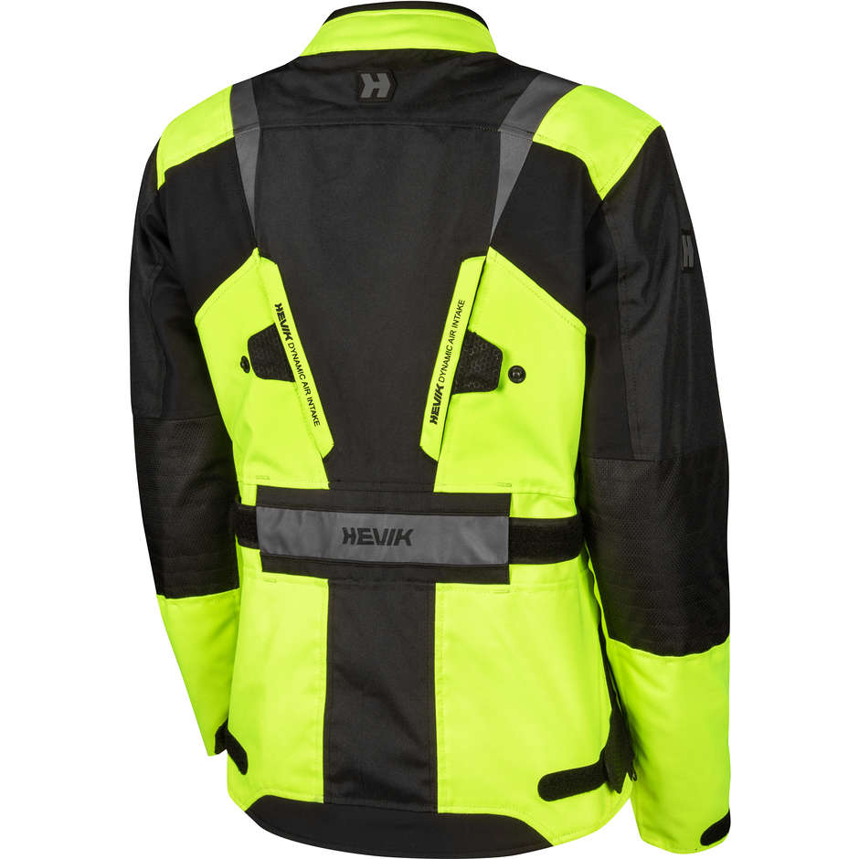 Motorcycle Jacket In Hevik Touring Fabric STELVIO LIMITED Lady Triple Layer Yellow Black