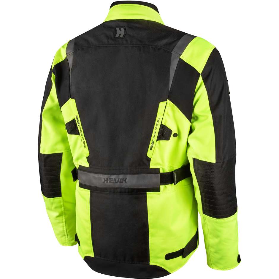 Motorcycle Jacket In Hevik Touring Fabric STELVIO LIMITED Triple Layer Yellow black
