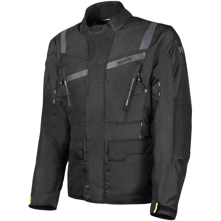 Motorcycle Jacket In Hevik Touring STELVIO LIGHT Black Fabric