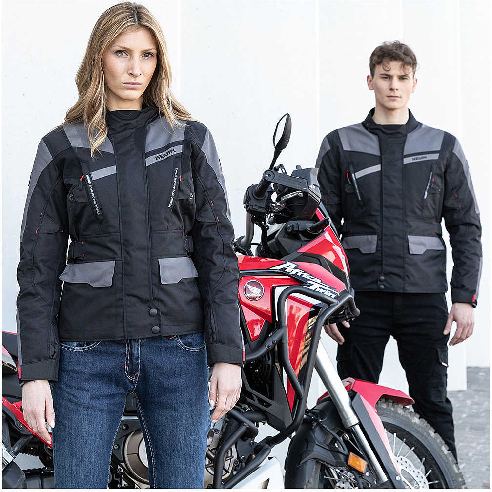 Motorcycle Jacket In Hevik Touring STELVIO LIGHT Fabric Black Yellow Fluo  For Sale Online 