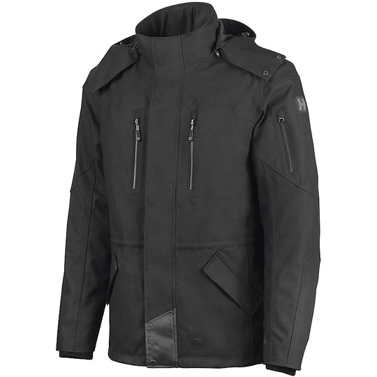 Motorcycle Jacket In Hevik Urban Andromeda Fabric Black