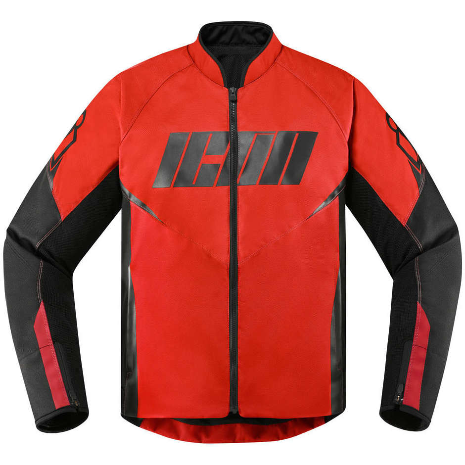 Motorcycle Jacket in Icon HOOLIGAN Red Fabric