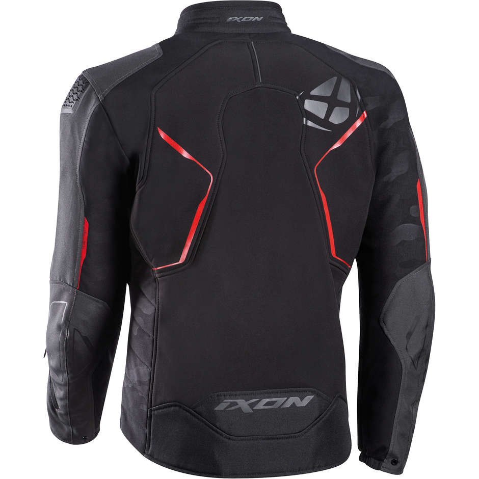 Motorcycle Jacket In Ixon CELL Black Gray Red Fabric